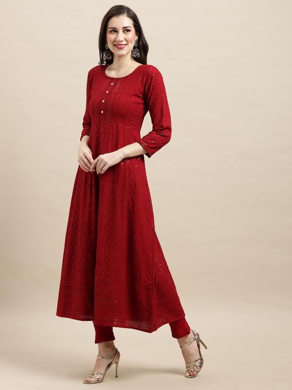 Poorva 1001 Fancy Sequence Embroidered Long Kurti Collection